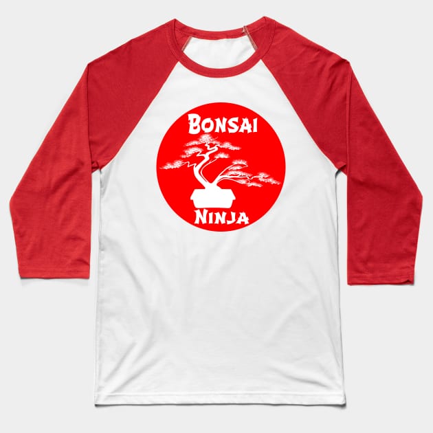 Lettering 'BONSAI NINJA' with bonsai tree Baseball T-Shirt by ThreeOClock